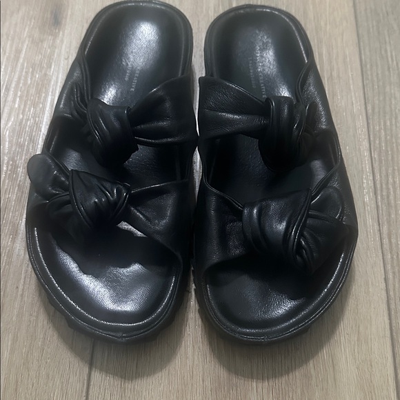 Officine Creative Pelagie 021 Black Leather Slide Sand - Picture 4 of 10